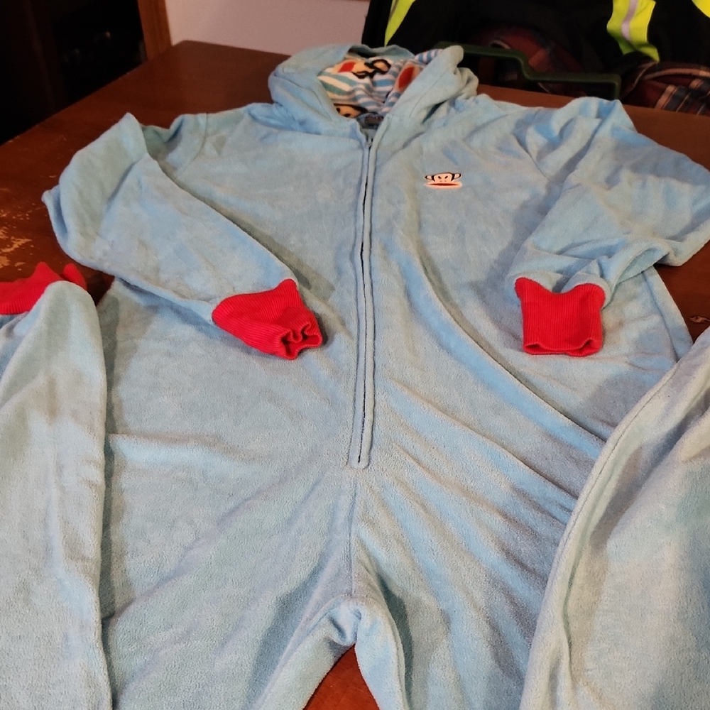 Vintage Paul Frank Unisex Onesie Unionsuit One Piece Hooded Zip Up Size S